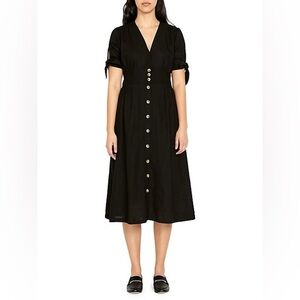 Buffalo Mariposa V-Neck Button-Front Midi Dress NWT